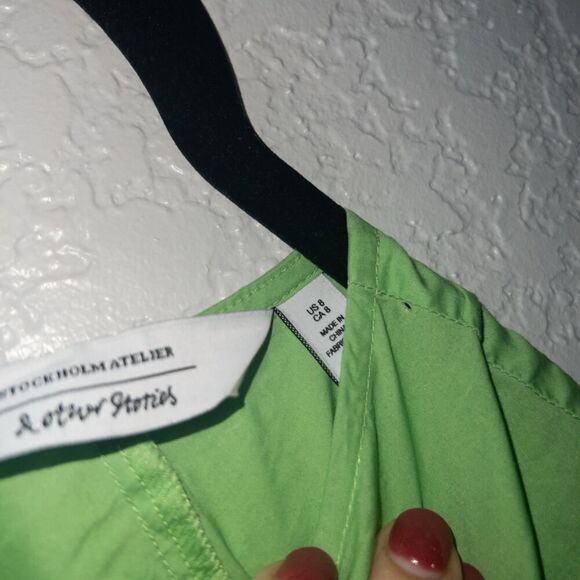 New & Other Stories Green Cut-Out‎ Midi Dress Size 8 - Picture 6 of 9